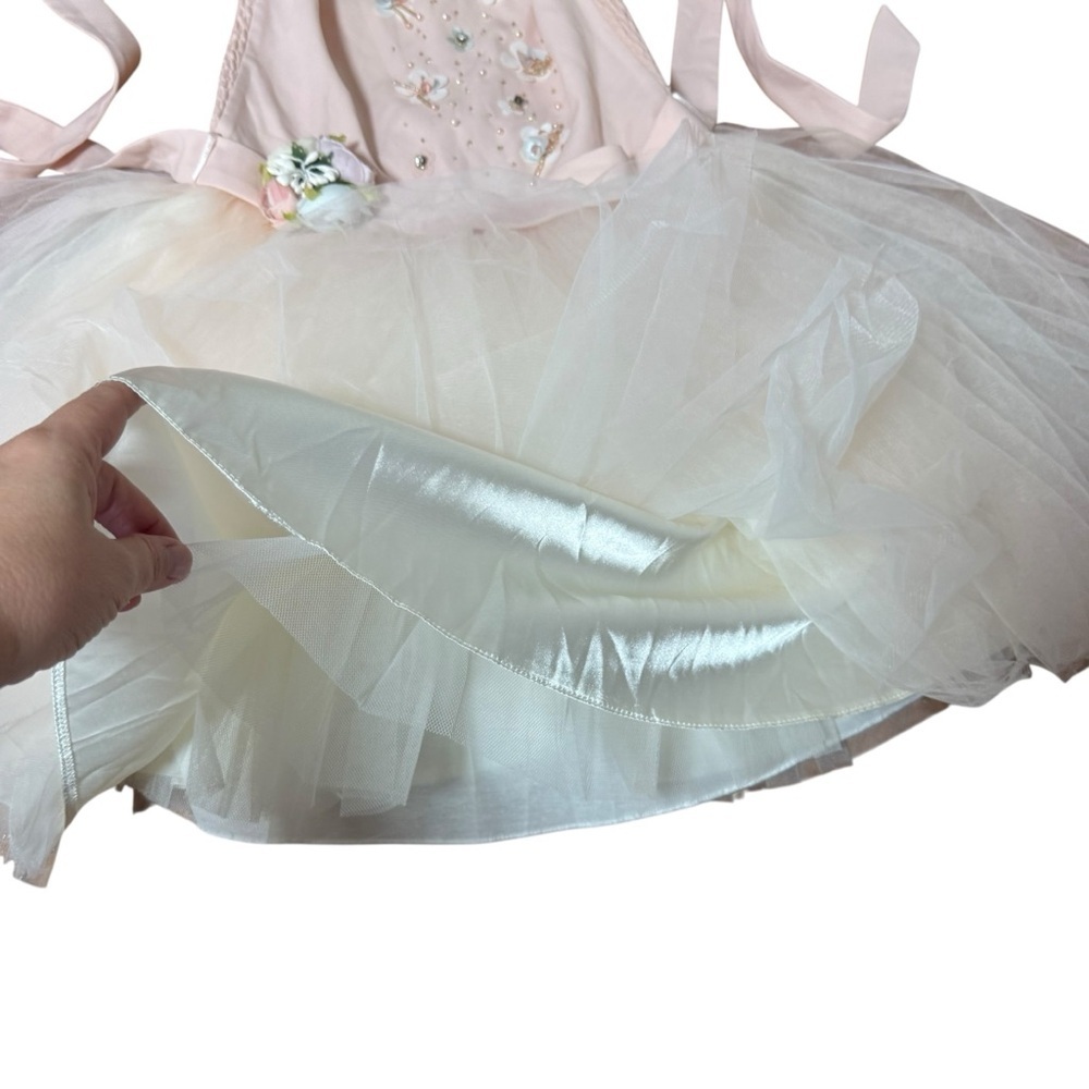 Girls Blush Pink Tulle Flower Girl Dress Party Wedding Birthday | 2T–3T - Picture 5 of 8